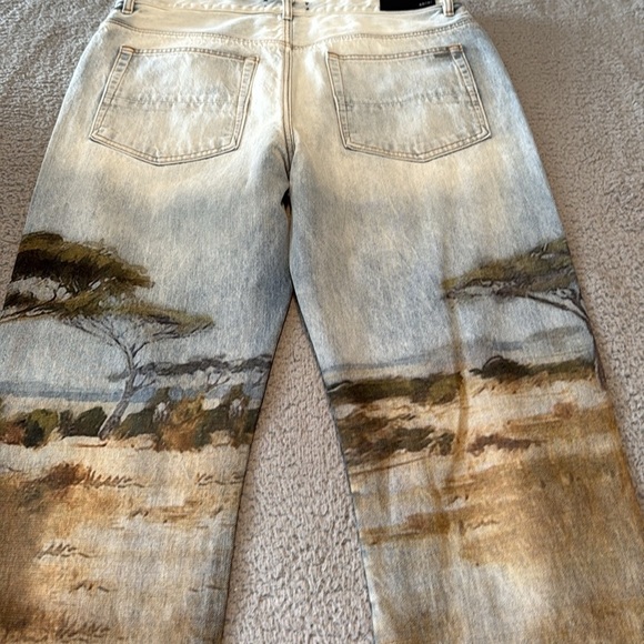 AMIRI Men Printed Safari Straight Jean size 36 inseam 35" - Picture 8 of 10